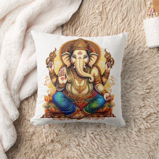 Ganesha, ganesh, ganapati remover of obstacles #4 throw pillow (Blanket)