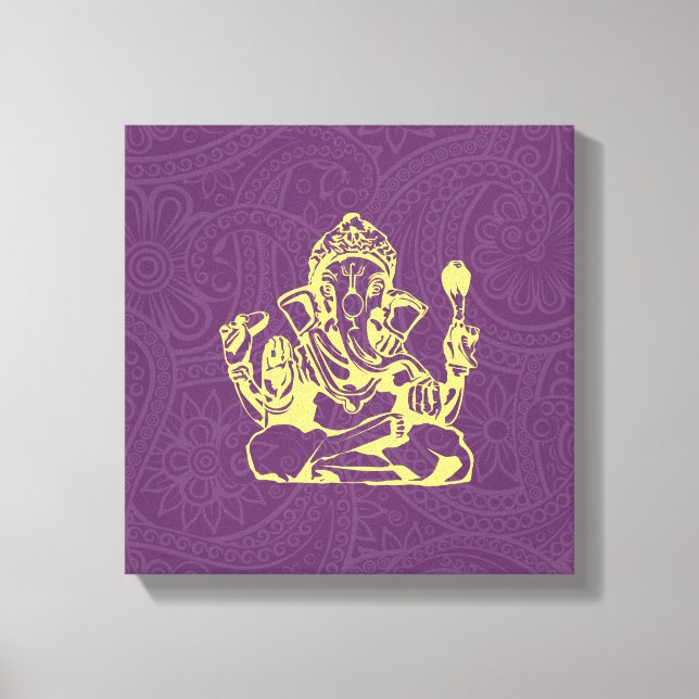Ganesha Hindu Deity Canvas Wall Art (Front)
