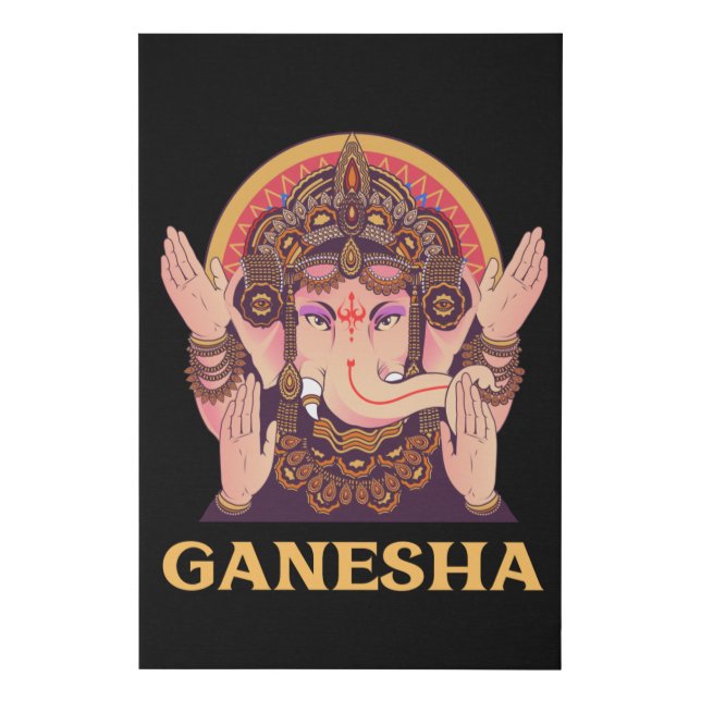 Ganesha Hindu Divinity Faux Canvas Print (Front)
