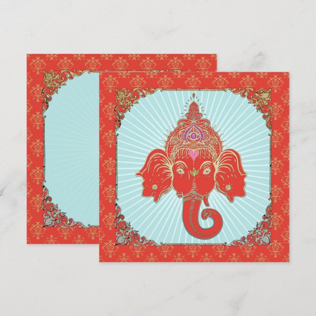 GANESHA Indian God - Invitation Card (Front/Back)