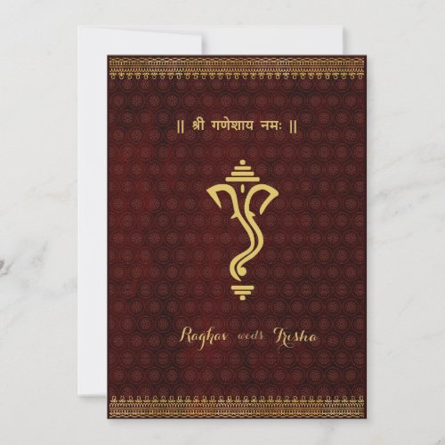 ganesha indian hindu wedding Invitation