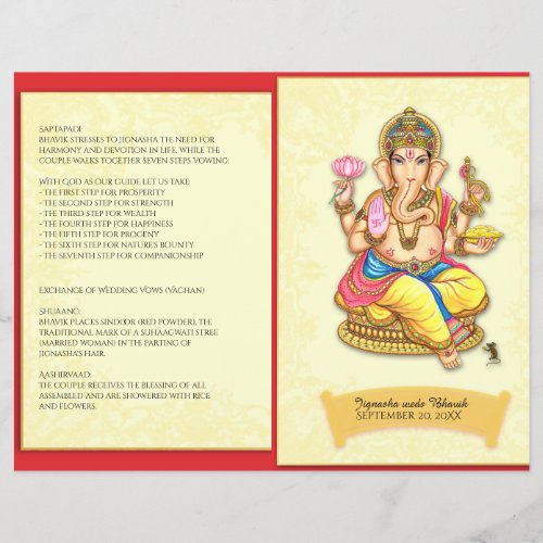 Ganesha Indian Hindu Wedding Program