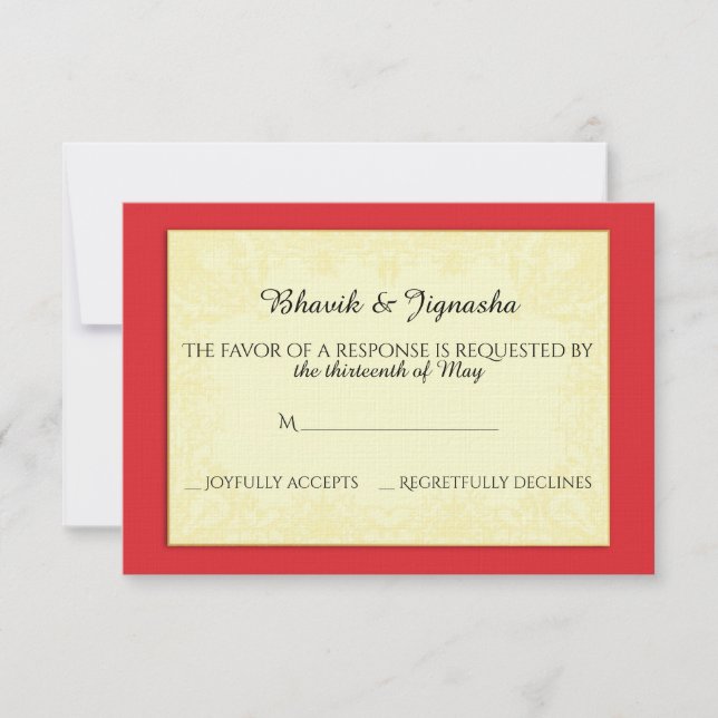 Ganesha Indian Wedding Response Card (Front)