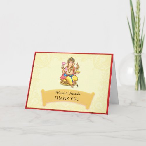 Ganesha Indian Wedding Thank You card