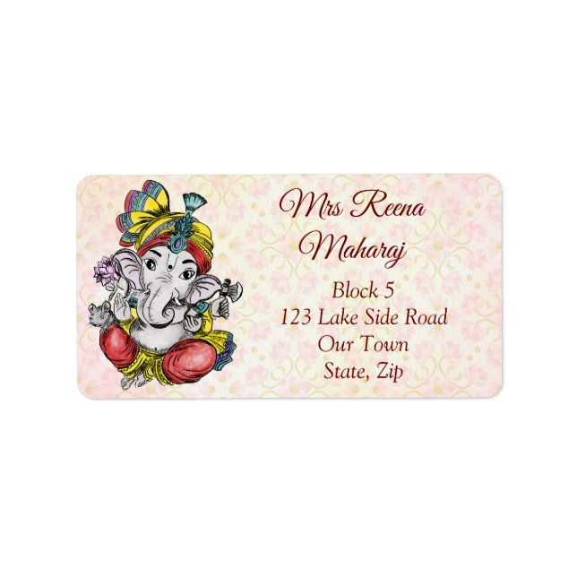 Ganesha Indianlotus pattern Label (Front)