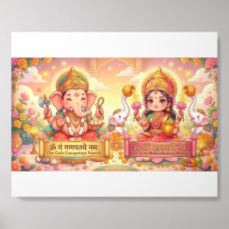 Ganesha & Lakshmi Prosperity Blessing Acrylic Photo Tile