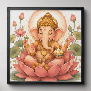Ganesha Lotus Ganesh Chaturthi Festival Peel And Stick Photo Tile