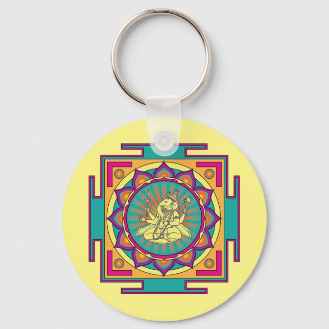 Ganesha Mandala Keychain (Front)