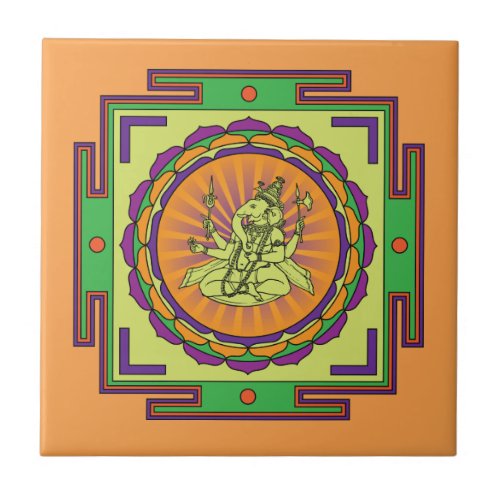 Ganesha Mandala Tile