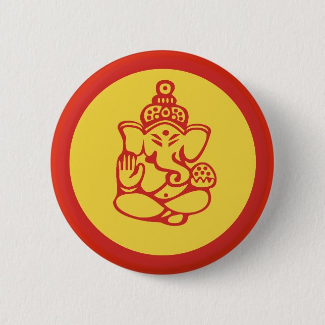 Ganesha Pinback Button (Front)
