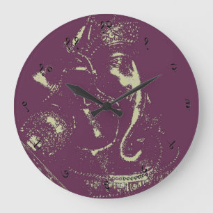 Ganesha (Purple) Sanskrit Wall Clock