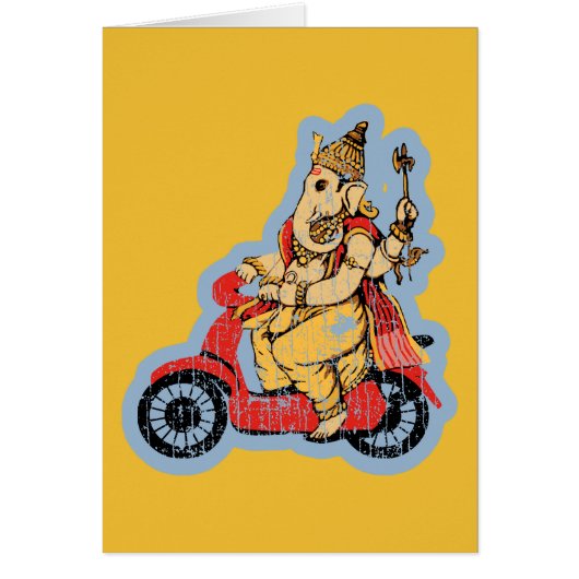 Ganesha Riding a Scooter Cards (Front)
