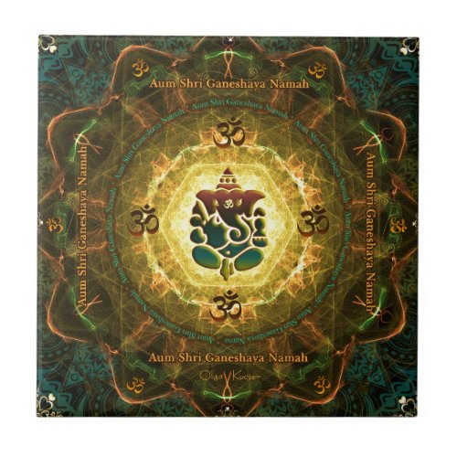 Ganesha _ Success Victory Prosperity Knowledge Ceramic Tile