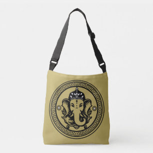 Ganesha Themed Hindu Art Print Crossbody Bag