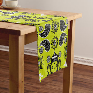Ganesha Themed Hindu Art Print Short Table Runner