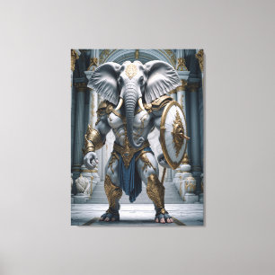 Ganesha Warrior Mythology Elephant God Canvas Print