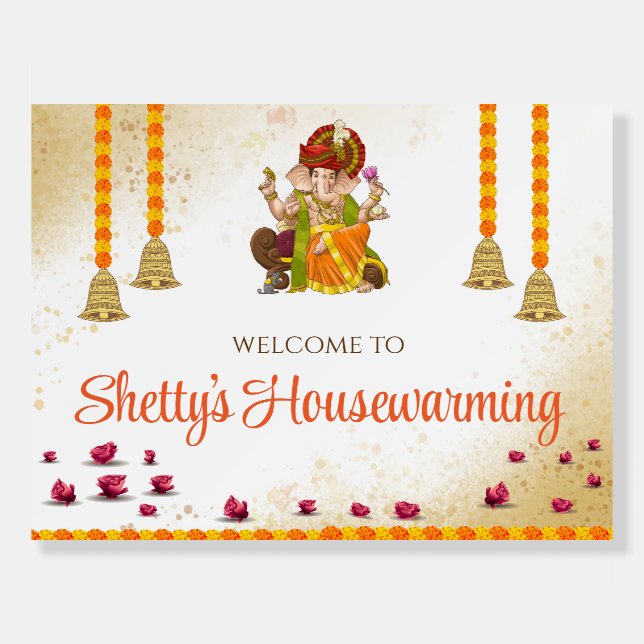 Ganesha Welcome sign as Housewarming Welcome sign (Front)