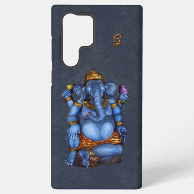 Ganesha with (or without) monogram samsung galaxy case (Back)