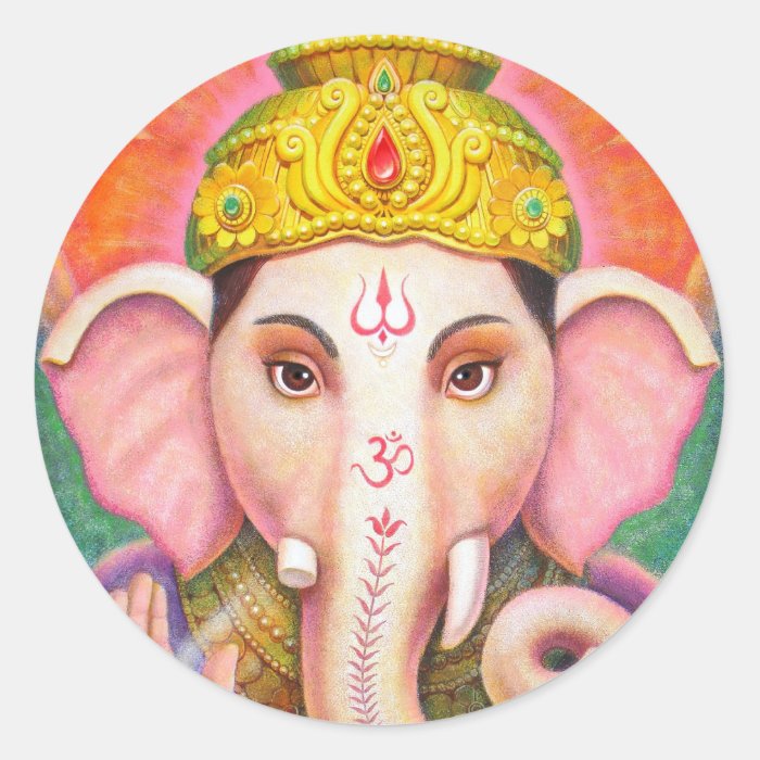 Ganesha's Blessings Round Stickers