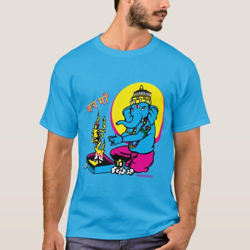 Ganeshs Puja to Ma Jah Sunny Arts Design Tshirt