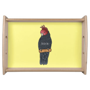 Gang gang cockatoo bird cartoon illustration  serving tray