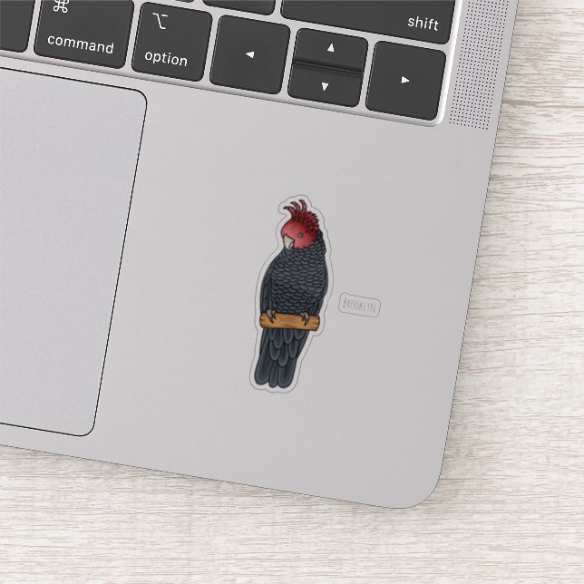 Gang gang cockatoo bird cartoon illustration sticker (Detail)