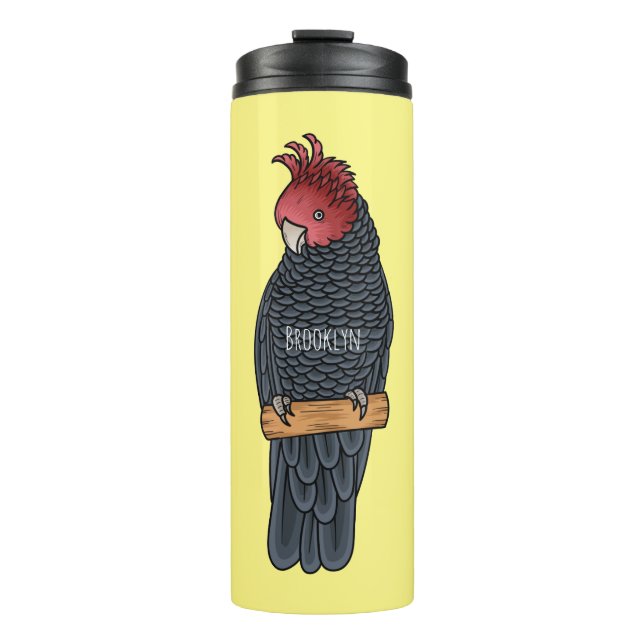 Gang gang cockatoo bird cartoon illustration  thermal tumbler (Front)