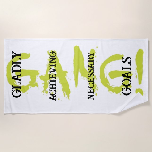 GANG! green Beach Towel (Front)