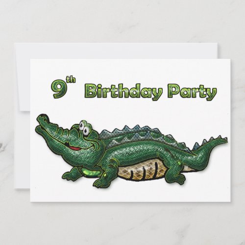 Gang Green Gator 9th Birthday Invitation