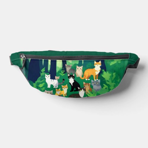 Gang of Cats Felines in the Forest Fanny Pack