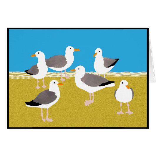 Gang of Seagulls at the Ocean Edge (Front Horizontal)