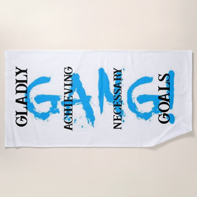 GANG! sky blue Beach Towel (Front)