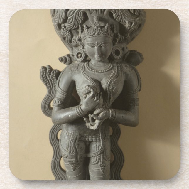 Ganga, goddess who personifies the sacred River Ga Beverage Coaster (Front)