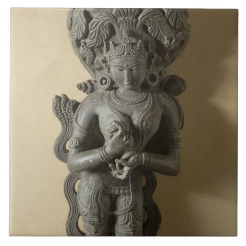 Ganga goddess who personifies the sacred River Ga Ceramic Tile