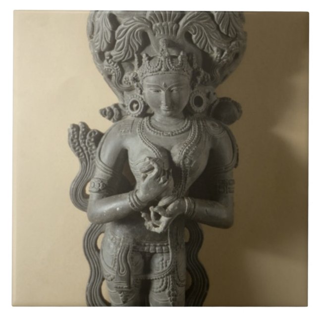 Ganga, goddess who personifies the sacred River Ga Ceramic Tile (Front)