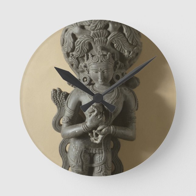 Ganga, goddess who personifies the sacred River Ga Round Clock (Front)