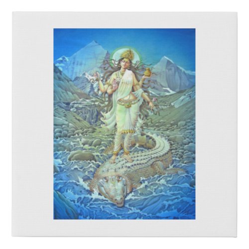Ganga_ The divine River_Goddess Faux Canvas Print