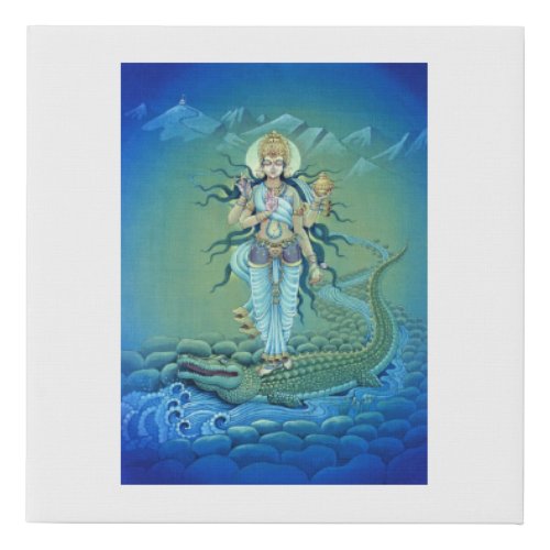 Ganga_ The divine River_Goddess  Faux Canvas Print