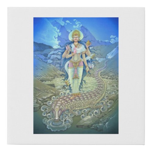 Ganga _ The divine River_Goddess Faux Canvas Print