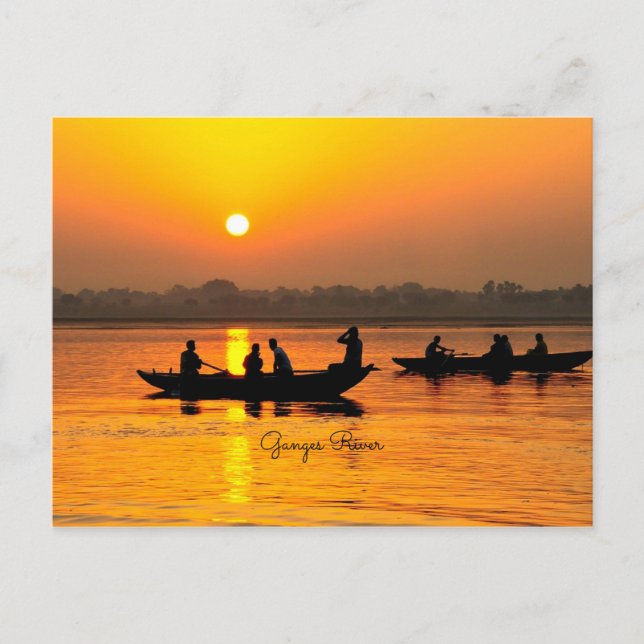 Ganges River, picturesque landscape photo Postcard (Front)