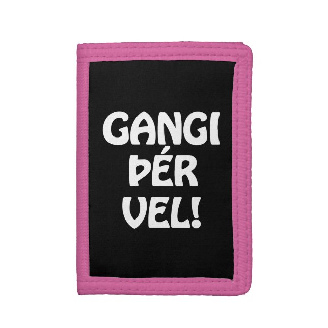 GANGI ÞÉR VEL! GOOD LUCK! Icelandic Language Trifold Wallet (Front Vertical)
