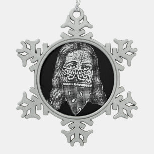 Gangsta Jesus Snowflake Pewter Christmas Ornament