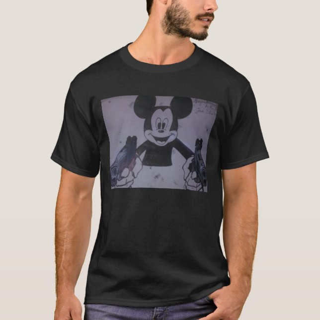 Gangsta Mickey T-shirt in Black (Front)