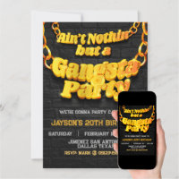 Gangsta Party - Hiphop Theme Invitation | Zazzle