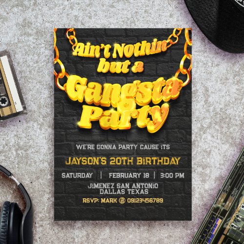 Gangsta Party _ Hiphop Theme  Invitation