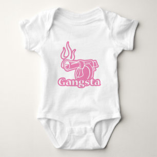 Gangsta - Pink Gangster Gun Baby Bodysuit