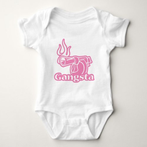 Gangsta _ Pink Gangster Gun Baby Bodysuit