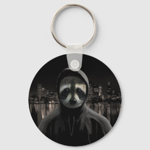 Gangsta raccoon keychain