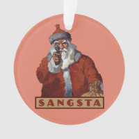 Gangsta Santa custom ornament