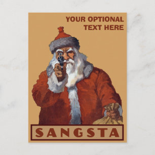 Gangsta Santa custom postcard